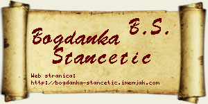 Bogdanka Stančetić vizit kartica